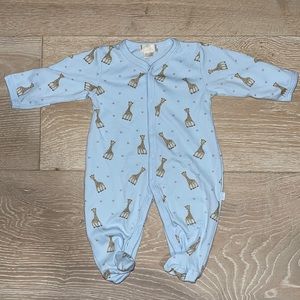 Kissy Kissy Sophie La Girafe Print Footie Size Newborn